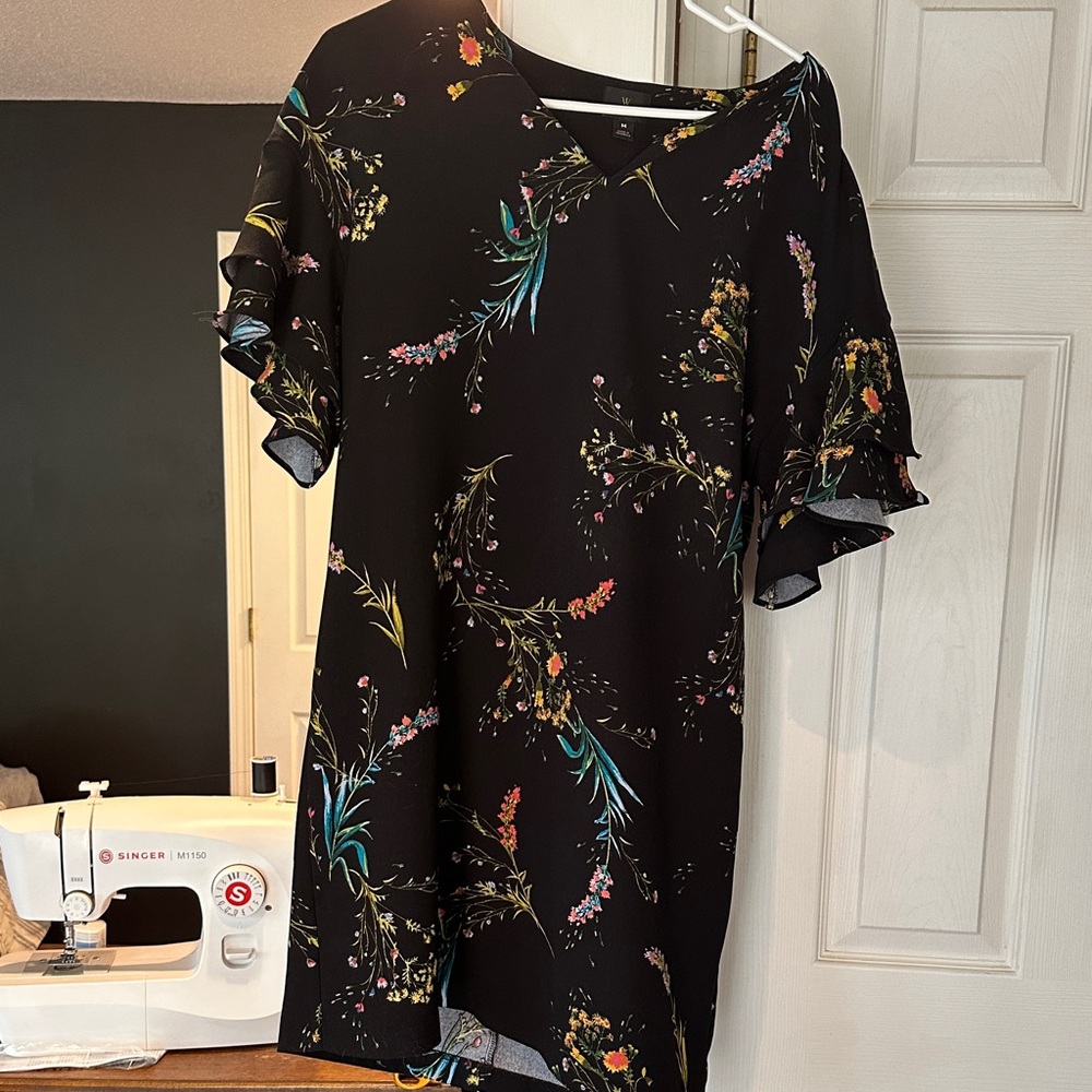 Worthington Black Floral Midi Dress